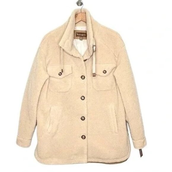 Koolaburra by Ugg Cream Sherpa Shirt Shacket- Size L - Picture 2 of 10